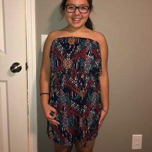 Strapless colorful dress